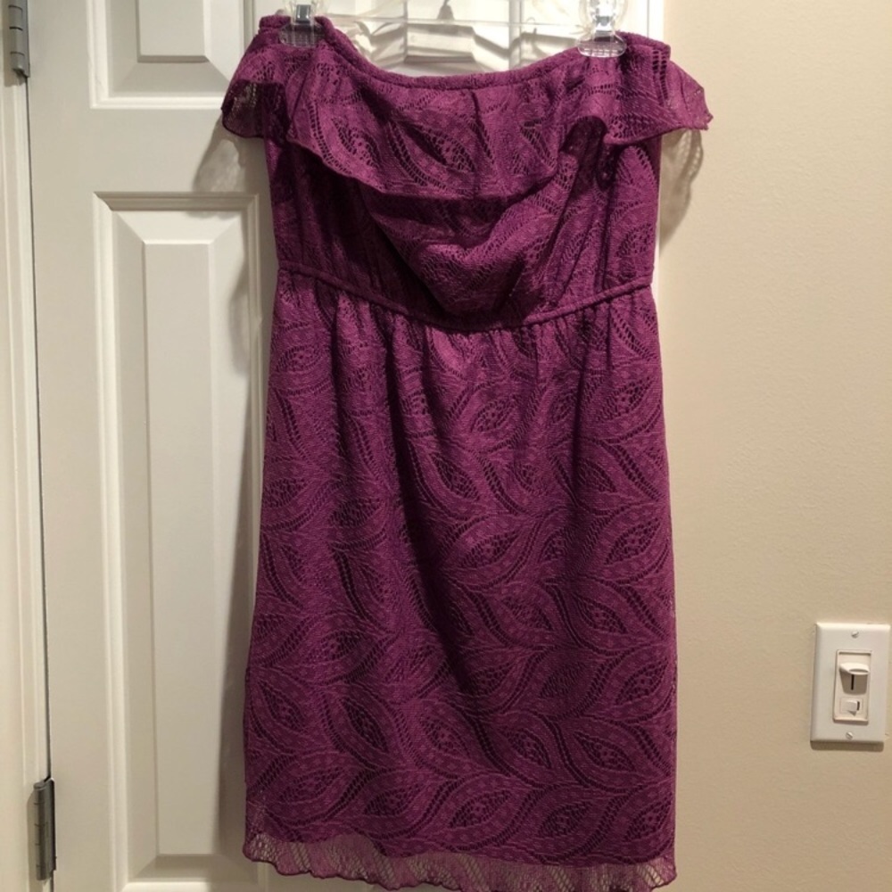 Pretty Maurices purple ruffle dress NWT L